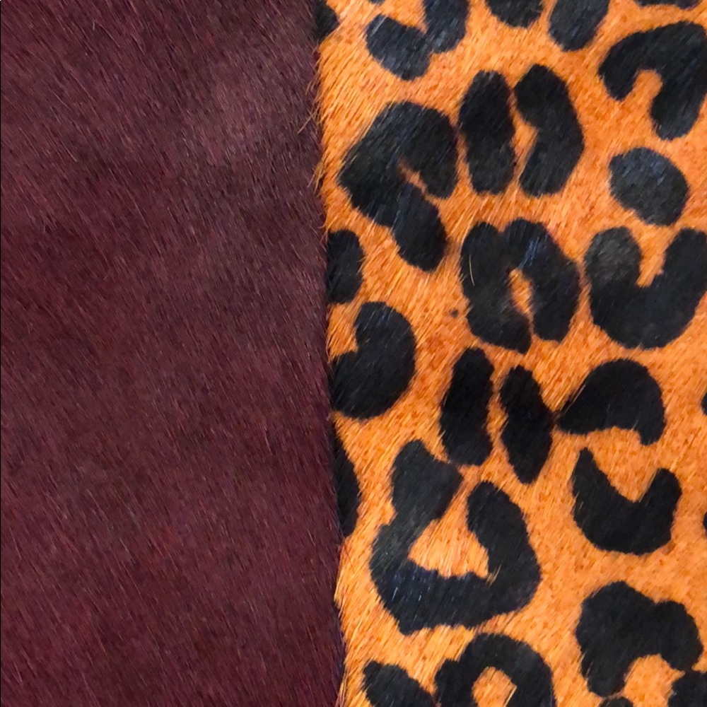 Newbark calf-hair cheetah and burgundy clutch - Picture 4 of 4